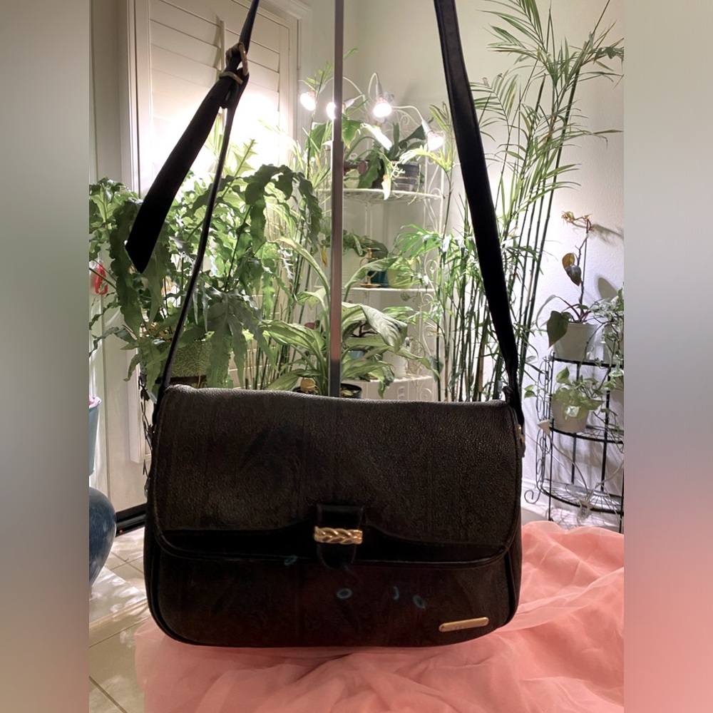 LIZ CLAIBORNE PAISLEY LEATHER PURSE VINTAGE